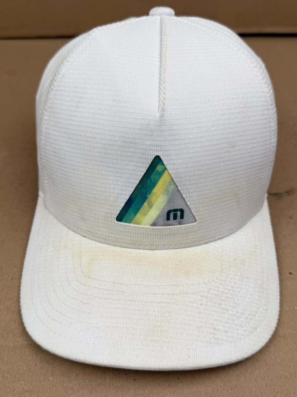 Men's TravisMathew White Snapback Hat - DAMAGE